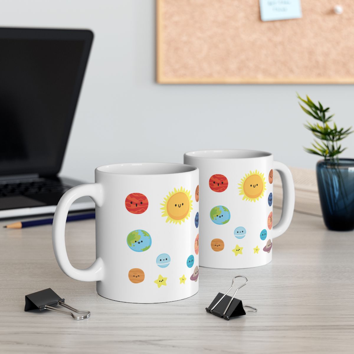 Cute Solar System Artwork Coffee Mug For Daily Use